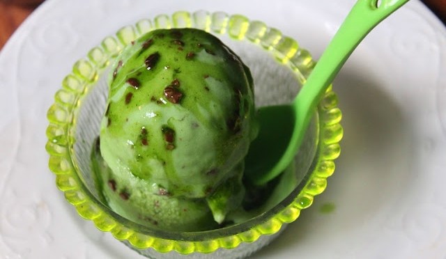 EGGLESS MINT CHOCOLATE CHIP ICE CREAM RECIPE – MINT ICE CREAM WITH MINT SAUCE