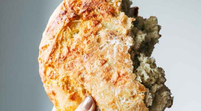 no knead cheese bread